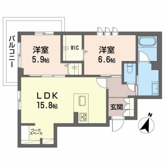 Ｃｒｅｓｔ　Ｔｏｐｉａ 2階 2LDK 賃貸物件詳細