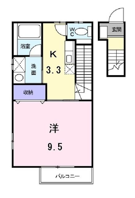 サンフラワーあたご 2階 1K 賃貸物件詳細