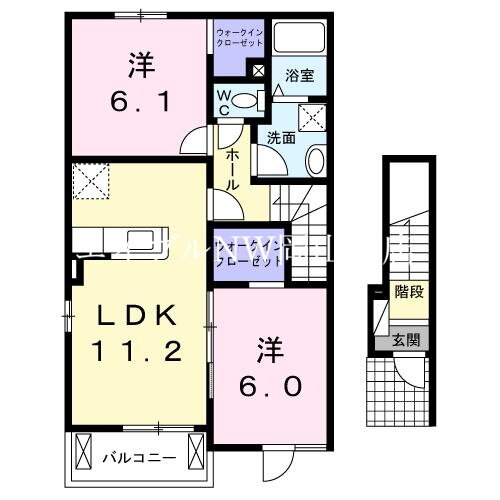 岡山県玉野市宇藤木 常山駅 2LDK アパート 賃貸物件詳細