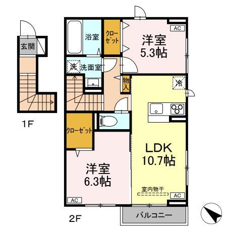 東京都日野市東豊田２ 豊田駅 2LDK アパート 賃貸物件詳細