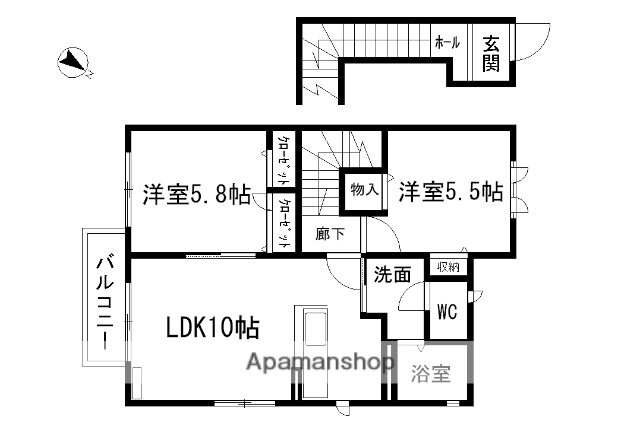 長野県北佐久郡御代田町大字御代田 御代田駅 2LDK アパート 賃貸物件詳細