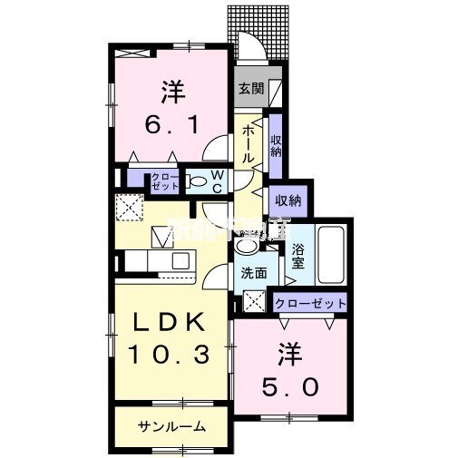 佐賀県多久市北多久町大字多久原 中多久駅 2LDK アパート 賃貸物件詳細