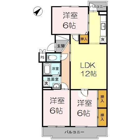 プレジデントタカヤ３ 3階 3LDK 賃貸物件詳細