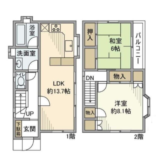 千葉県船橋市咲が丘４ 二和向台駅 2LDK 一戸建て 賃貸物件詳細