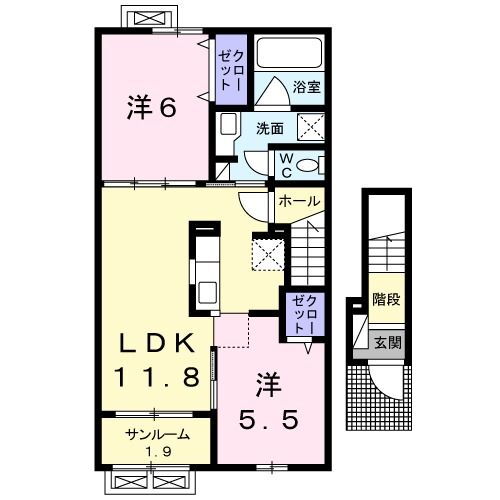 富山県射水市赤井 越中大門駅 2LDK アパート 賃貸物件詳細