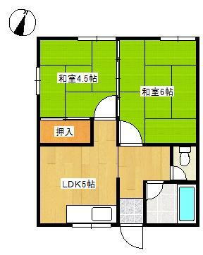 松本アパート 2階 2DK 賃貸物件詳細