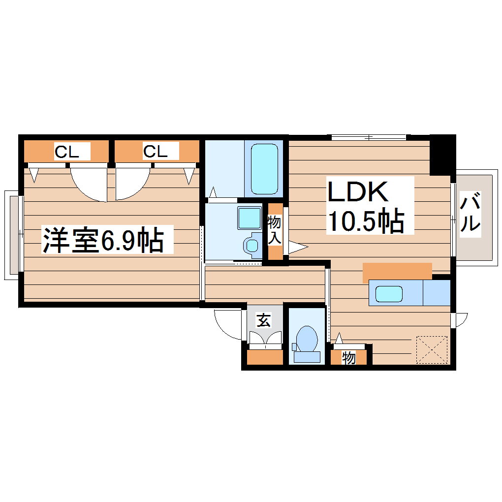 宮城県仙台市宮城野区萩野町２ 卸町駅 1LDK アパート 賃貸物件詳細