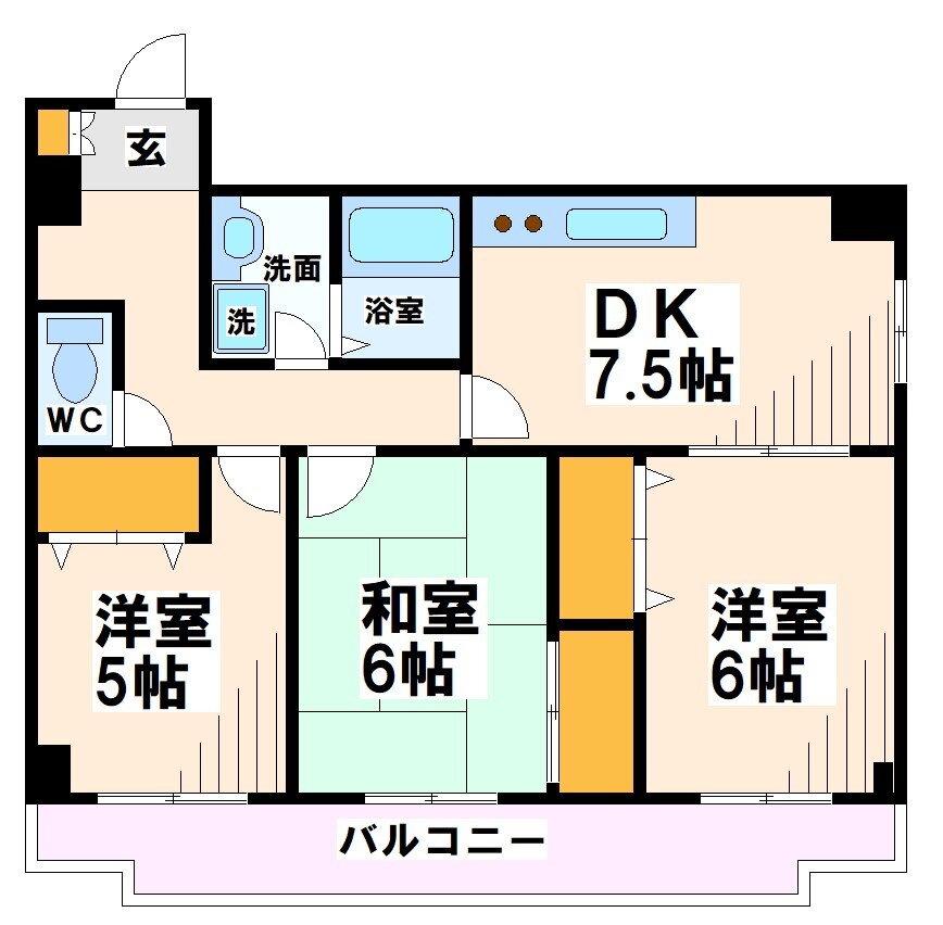 東京都府中市是政５ 是政駅 3DK マンション 賃貸物件詳細