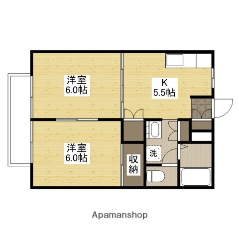 広島県福山市木之庄町５ 福山駅 2K アパート 賃貸物件詳細