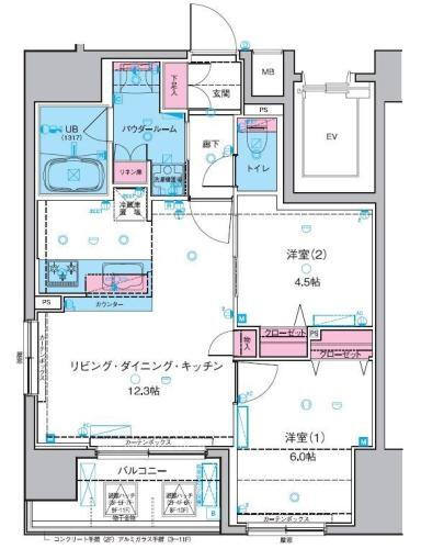 東京都台東区千束３ 浅草駅 2LDK マンション 賃貸物件詳細