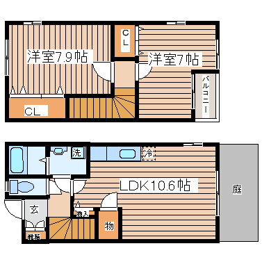 宮城県仙台市青葉区南吉成２ 2LDK アパート 賃貸物件詳細