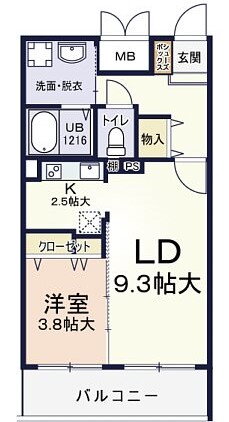 メゾン　ノーブル 2階 1LDK 賃貸物件詳細