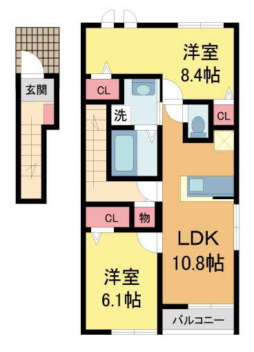 兵庫県伊丹市荒牧３ 中山寺駅 2LDK アパート 賃貸物件詳細