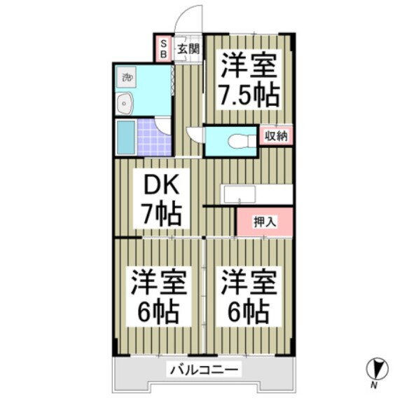 埼玉県川口市鳩ヶ谷本町４ 鳩ヶ谷駅 3DK マンション 賃貸物件詳細