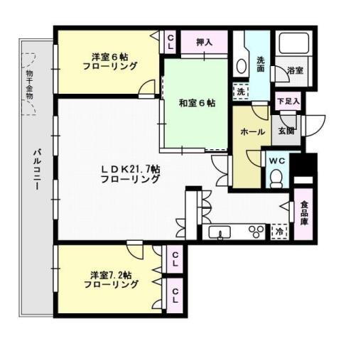 コアマンション大手門タワー 5階 3LDK 賃貸物件詳細