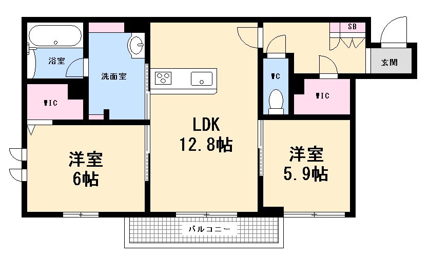 広島県広島市西区井口２ 井口駅 2LDK アパート 賃貸物件詳細