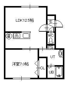 北海道旭川市錦町１５ 近文駅 1LDK アパート 賃貸物件詳細