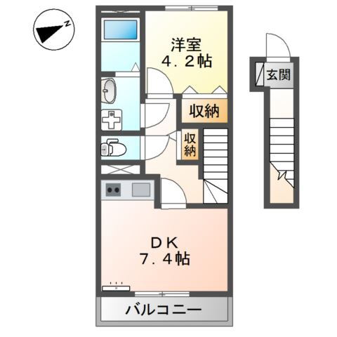 広島県広島市東区矢賀１ 矢賀駅 1DK アパート 賃貸物件詳細