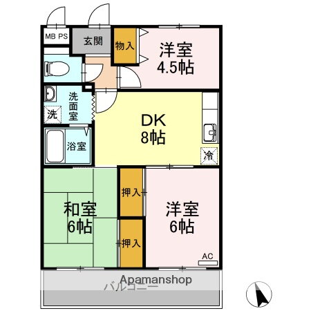 広島県東広島市八本松東３ 八本松駅 3DK マンション 賃貸物件詳細