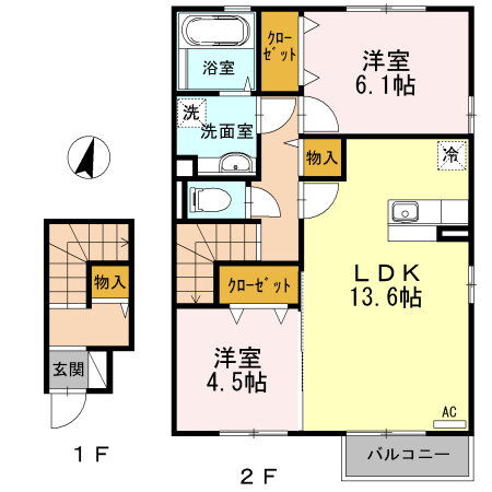 鳥取県米子市旗ヶ崎５ 三本松口駅 2LDK アパート 賃貸物件詳細