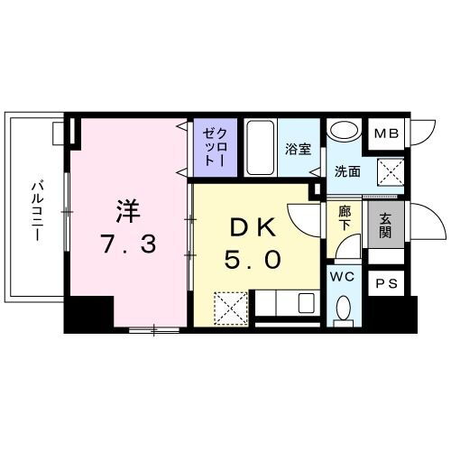 アベリア 2階 1DK 賃貸物件詳細