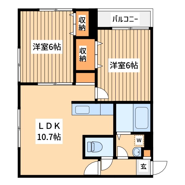 ヴァリンクージュ 3階 2LDK 賃貸物件詳細