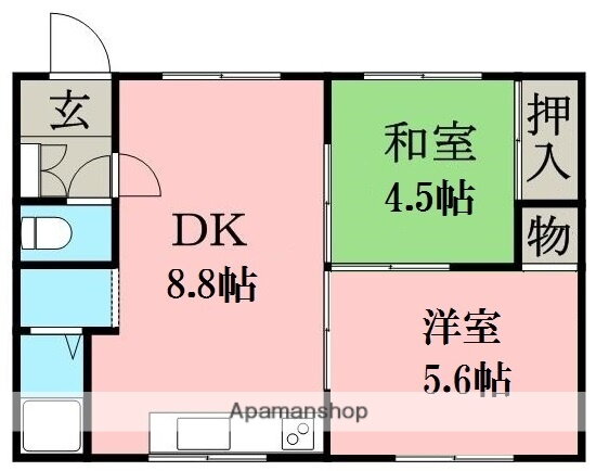 北海道札幌市白石区北郷一条１２ 平和駅 2DK アパート 賃貸物件詳細