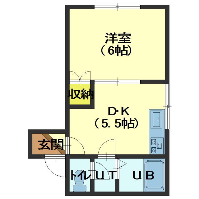 北海道函館市千歳町 新川町駅 1DK アパート 賃貸物件詳細