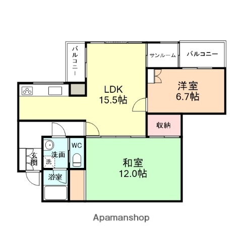 富山県富山市太郎丸西町１ 西中野駅 2LDK マンション 賃貸物件詳細