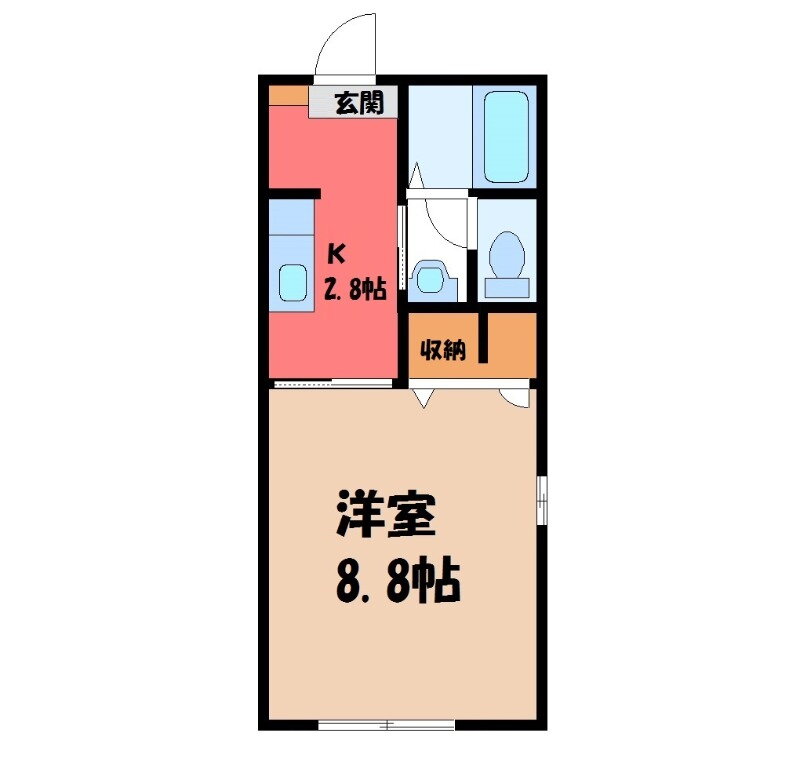 栃木県下都賀郡野木町大字丸林 野木駅 1K アパート 賃貸物件詳細