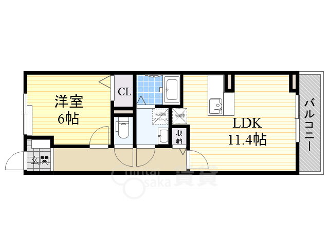 大阪府池田市神田２ 北伊丹駅 1LDK アパート 賃貸物件詳細