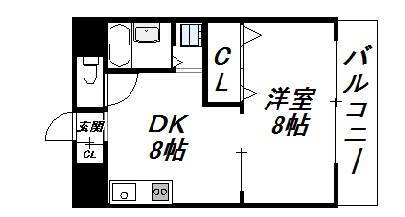 ウエストイン勝山 4階 1DK 賃貸物件詳細