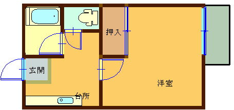 グリーンハイツ２０５号室号室 2階 1K 賃貸物件詳細