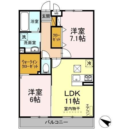 茨城県つくば市松代３ つくば駅 2LDK アパート 賃貸物件詳細