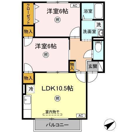 鳥取県米子市米原６ 後藤駅 2LDK アパート 賃貸物件詳細