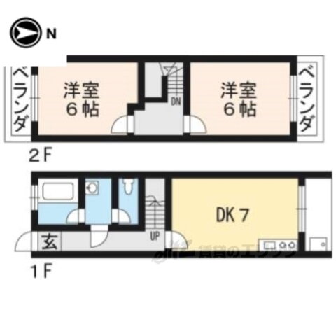 京都府京都市西京区下津林北浦町 桂駅 2DK 一戸建て 賃貸物件詳細