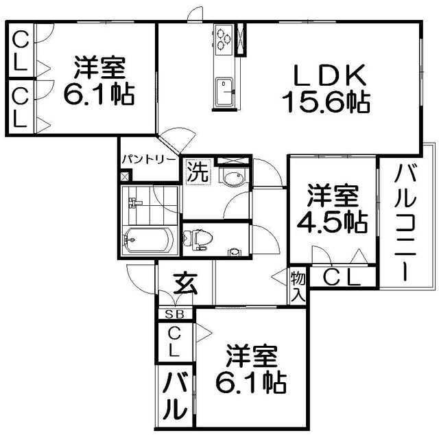 シャーメゾンプレジーア 2階 3LDK 賃貸物件詳細