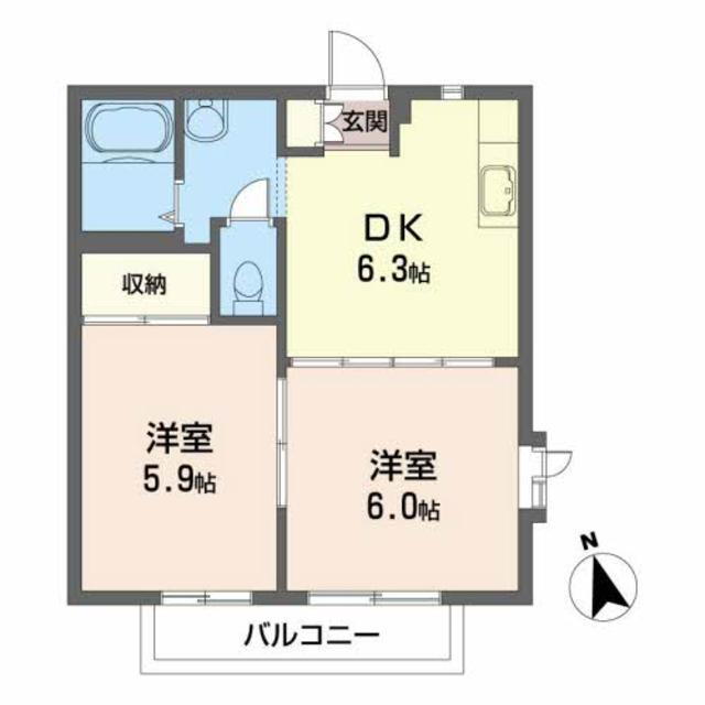 宮城県仙台市太白区西中田３ 南仙台駅 2DK アパート 賃貸物件詳細