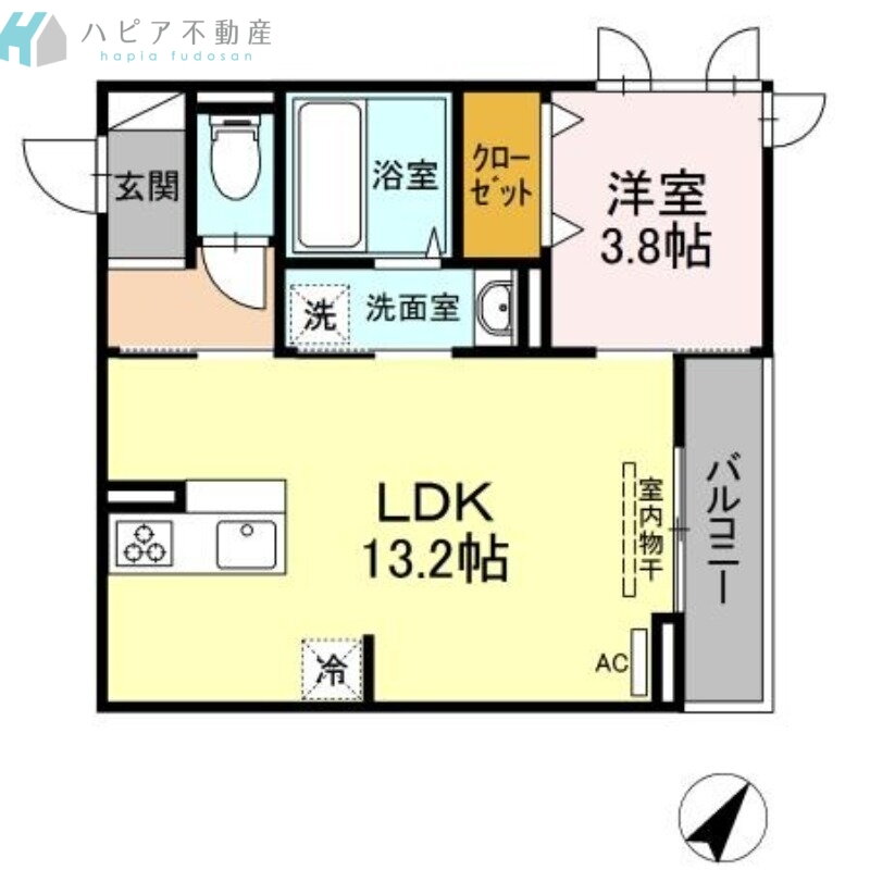 山口県周南市本町１ 徳山駅 1LDK アパート 賃貸物件詳細