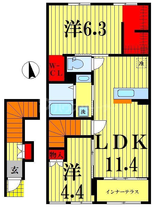 千葉県松戸市根木内 北小金駅 2LDK アパート 賃貸物件詳細