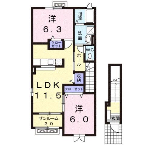 富山県富山市岩瀬白山町 競輪場前駅 2LDK アパート 賃貸物件詳細