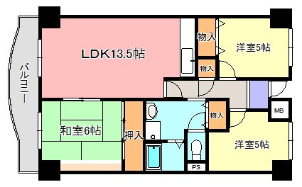 プレストコート壱番館 2階 3LDK 賃貸物件詳細