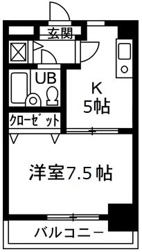 ホーユウパレス新前橋 5階 1DK 賃貸物件詳細