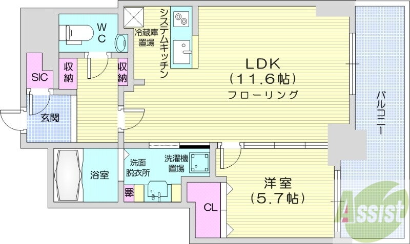 北海道札幌市東区北六条東２ 札幌駅 1LDK マンション 賃貸物件詳細
