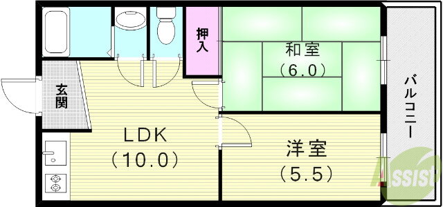 ハウスミエ 3階 2LDK 賃貸物件詳細