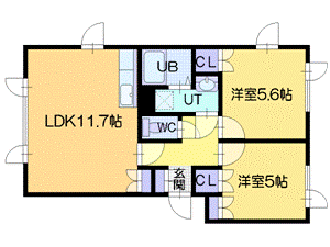 北海道江別市大麻栄町 大麻駅 2LDK アパート 賃貸物件詳細