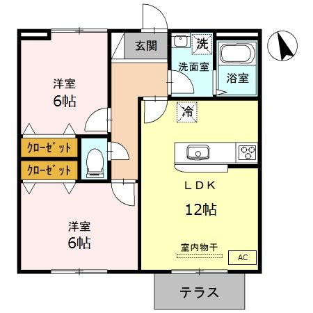 アムール大倉山　Ｃ棟 1階 2LDK 賃貸物件詳細