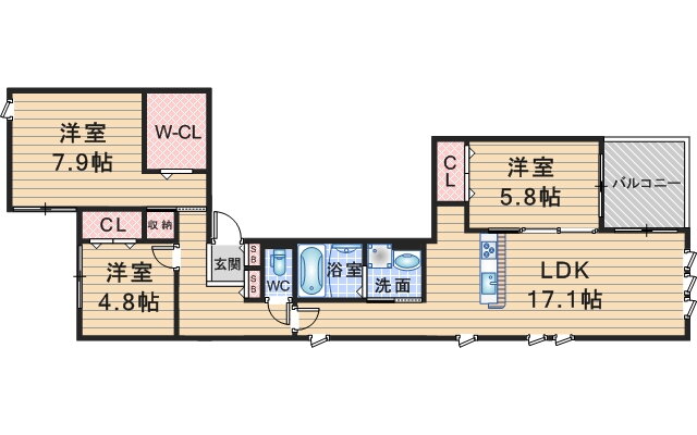大阪府豊中市小曽根１ 江坂駅 3LDK アパート 賃貸物件詳細