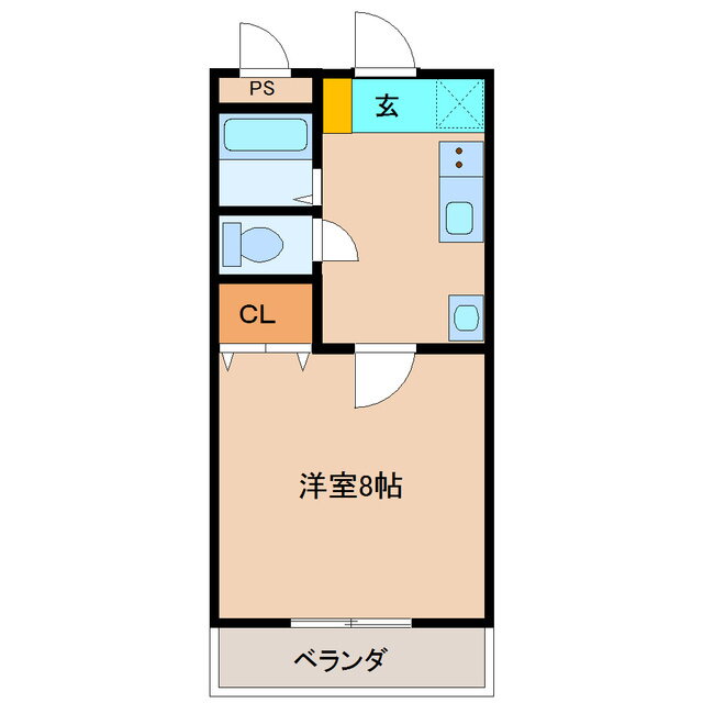 コーポ朝香 2階 1K 賃貸物件詳細