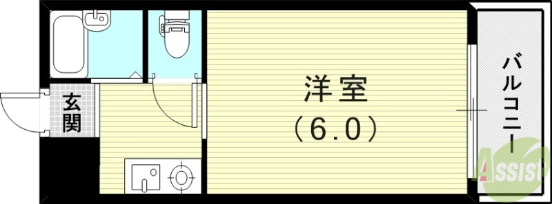 兵庫県西宮市羽衣町 夙川駅 1K マンション 賃貸物件詳細